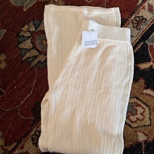 Monday Swimwear Cream Knit Coverup Pants